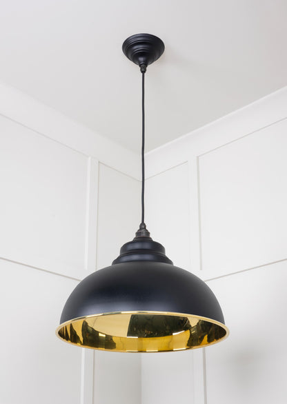 Smooth Brass Harborne Pendant by From The Anvil