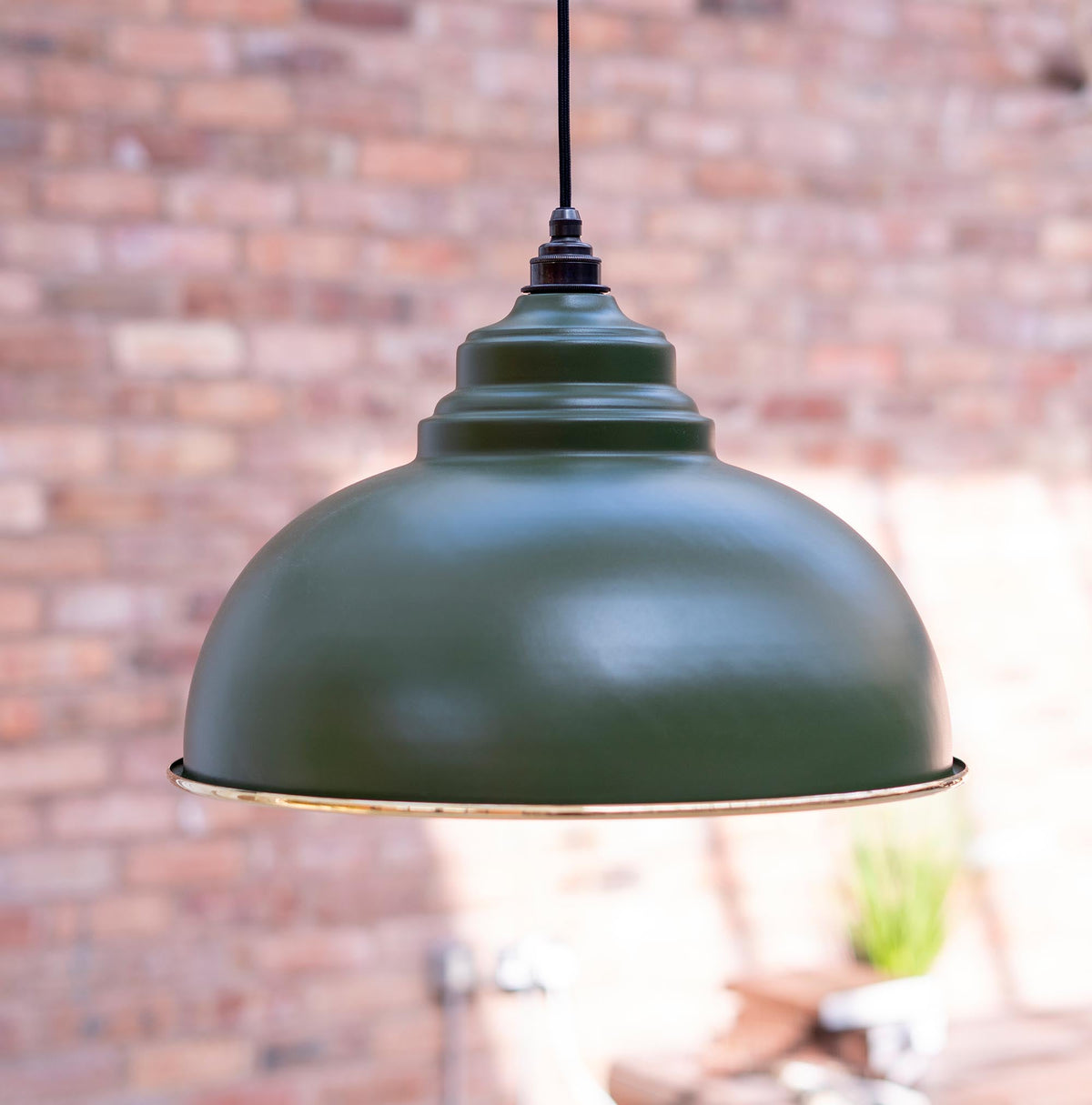Smooth Brass Harborne Pendant by From The Anvil