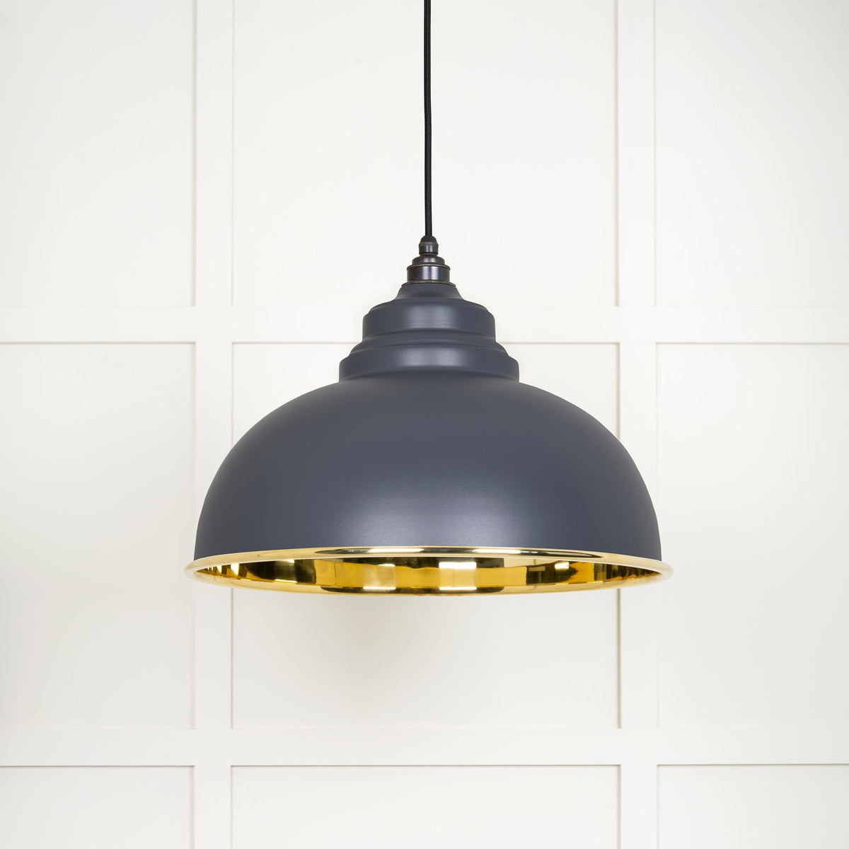 Smooth Brass Harborne Pendant by From The Anvil