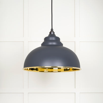 Smooth Brass Harborne Pendant by From The Anvil