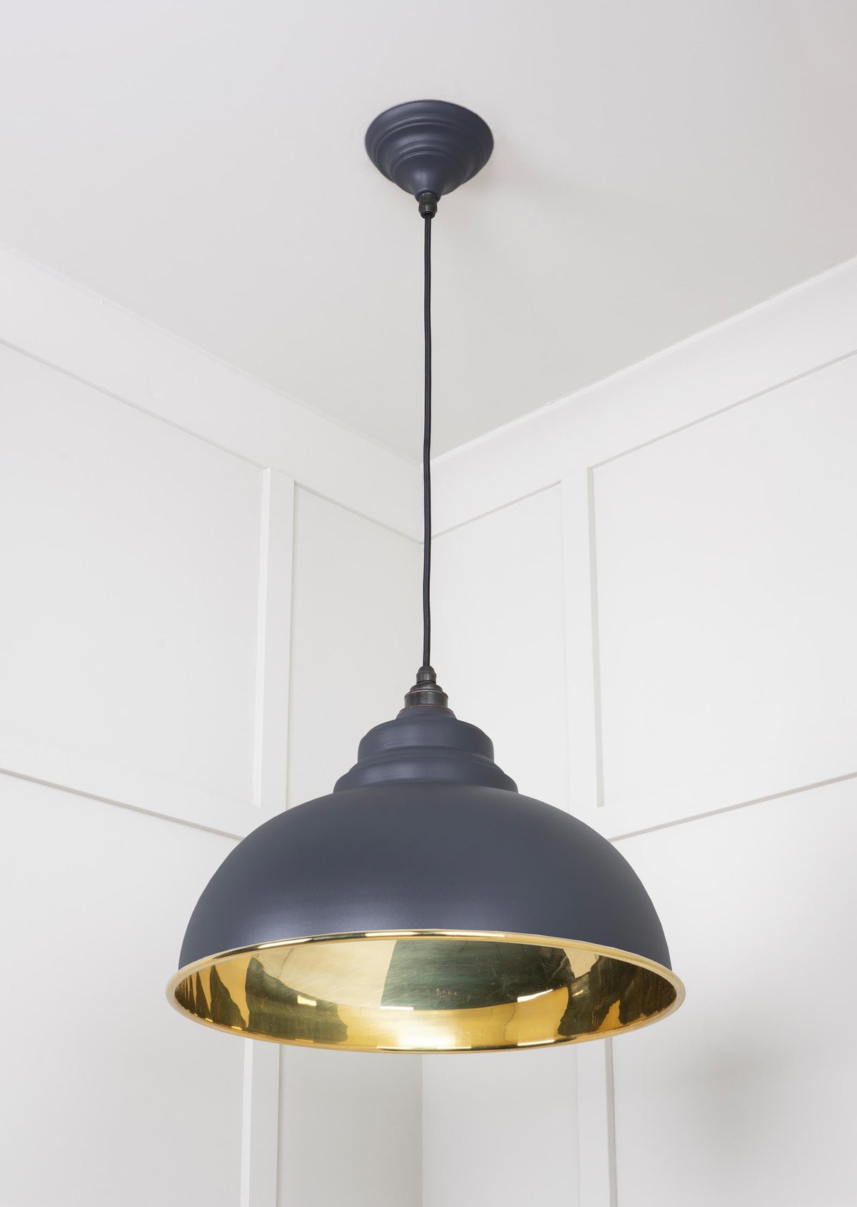 Smooth Brass Harborne Pendant by From The Anvil