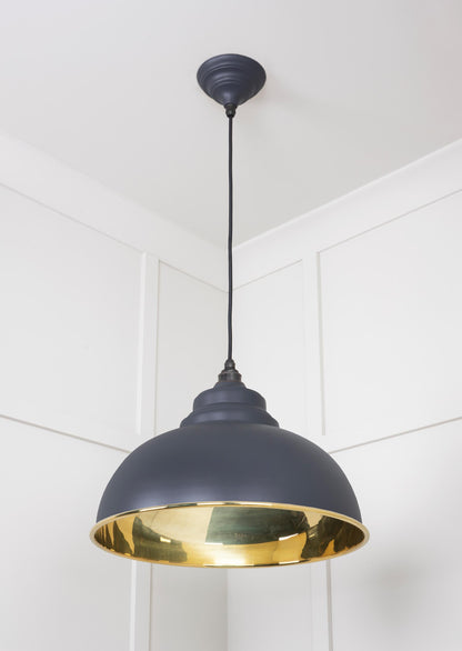 Smooth Brass Harborne Pendant by From The Anvil