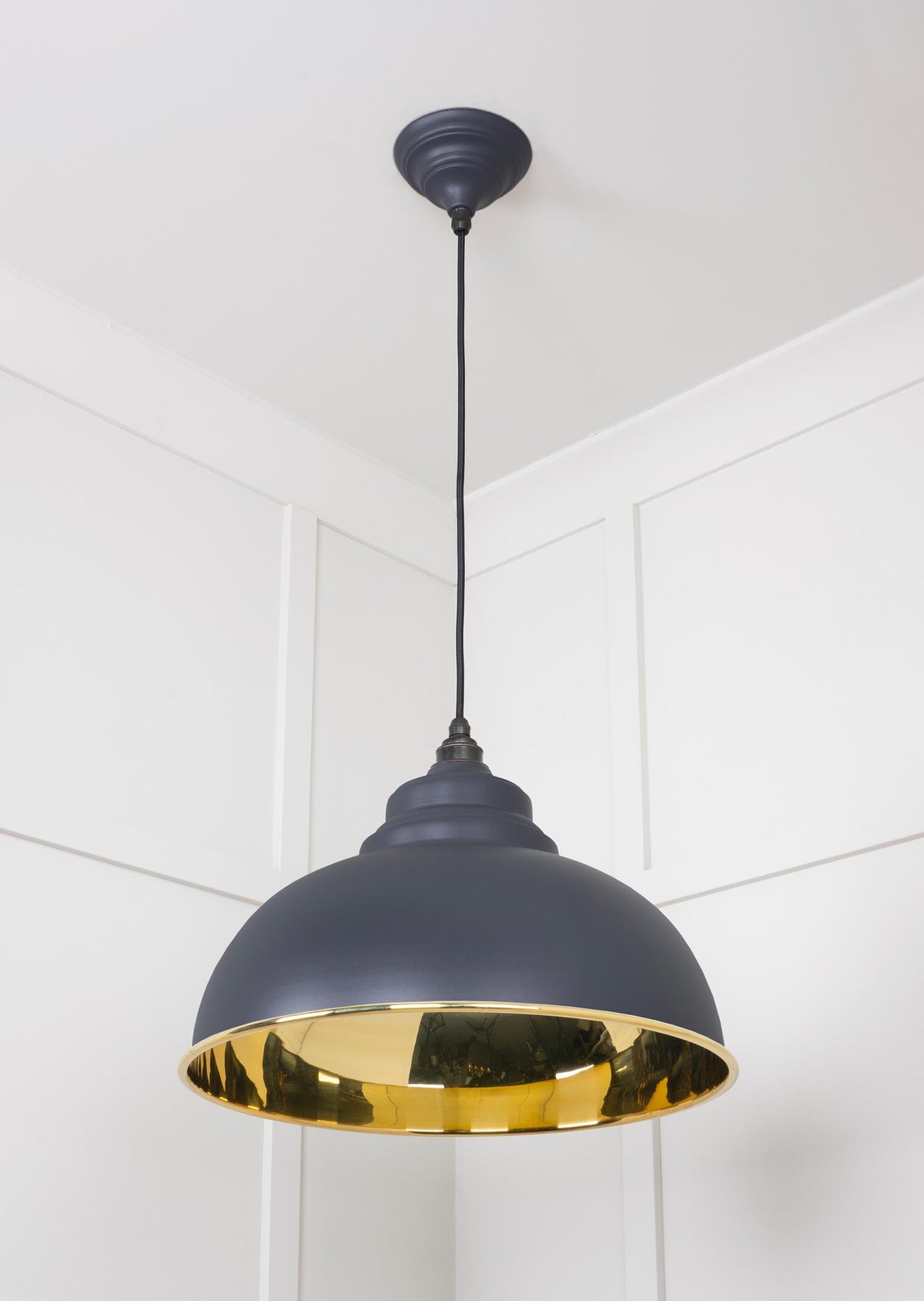 Smooth Brass Harborne Pendant by From The Anvil