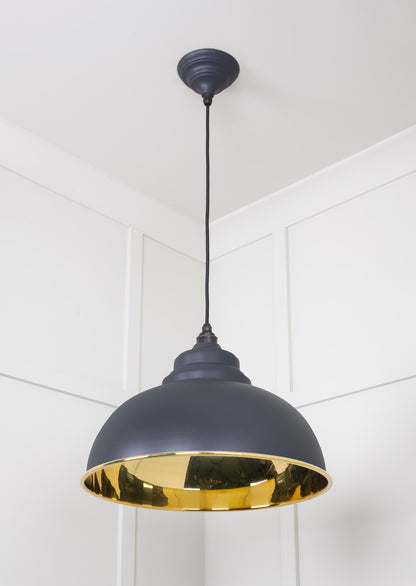 Smooth Brass Harborne Pendant by From The Anvil