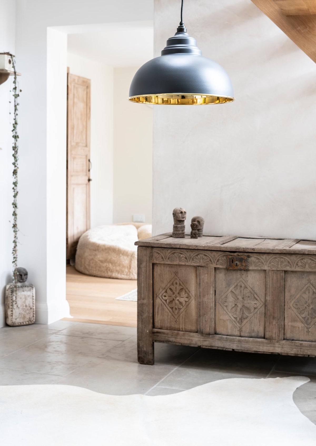 Smooth Brass Harborne Pendant by From The Anvil