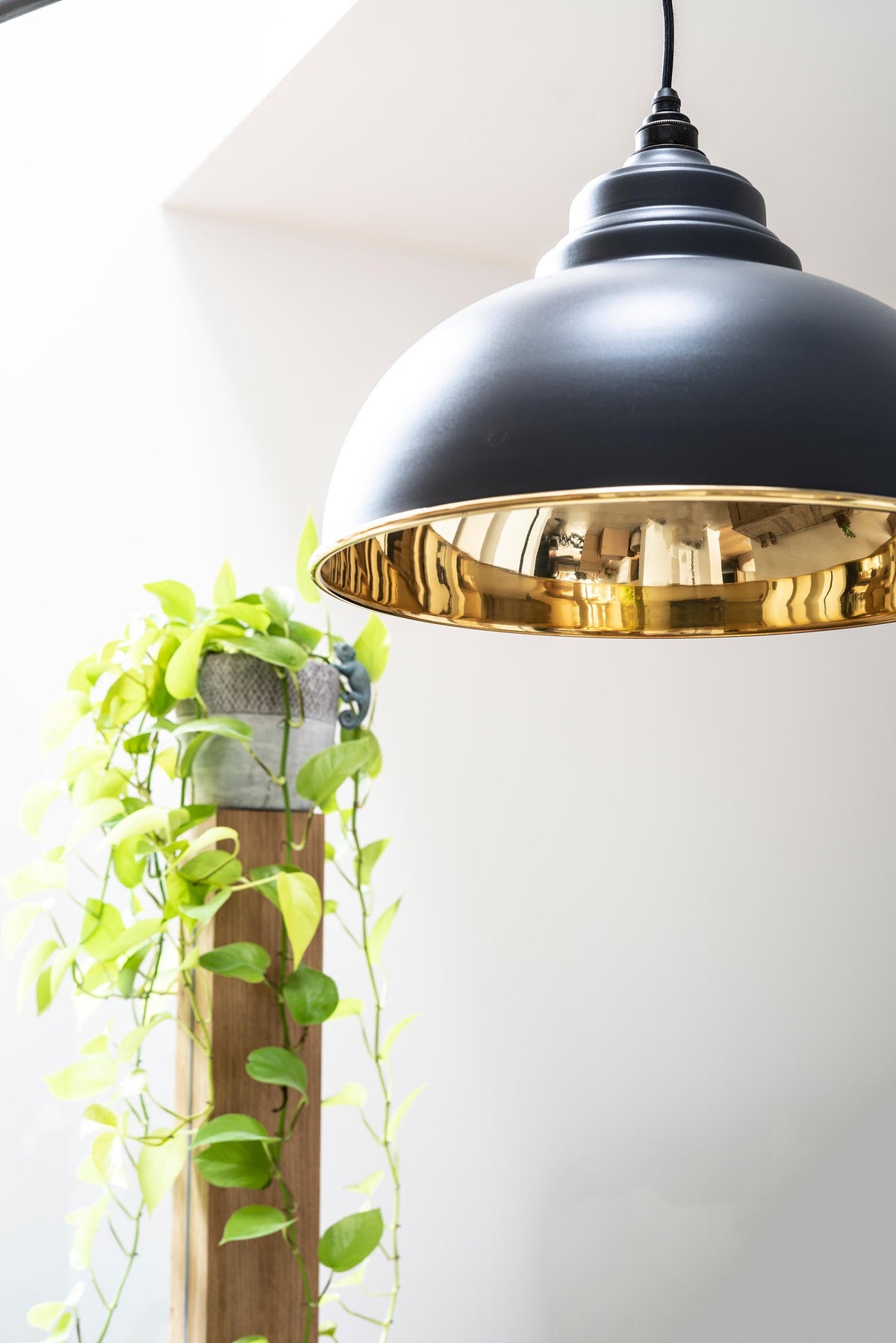 Smooth Brass Harborne Pendant by From The Anvil