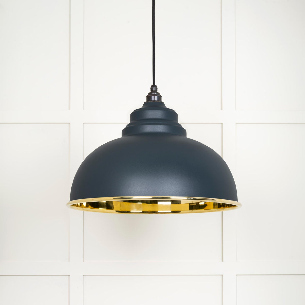Smooth Brass Harborne Pendant by From The Anvil