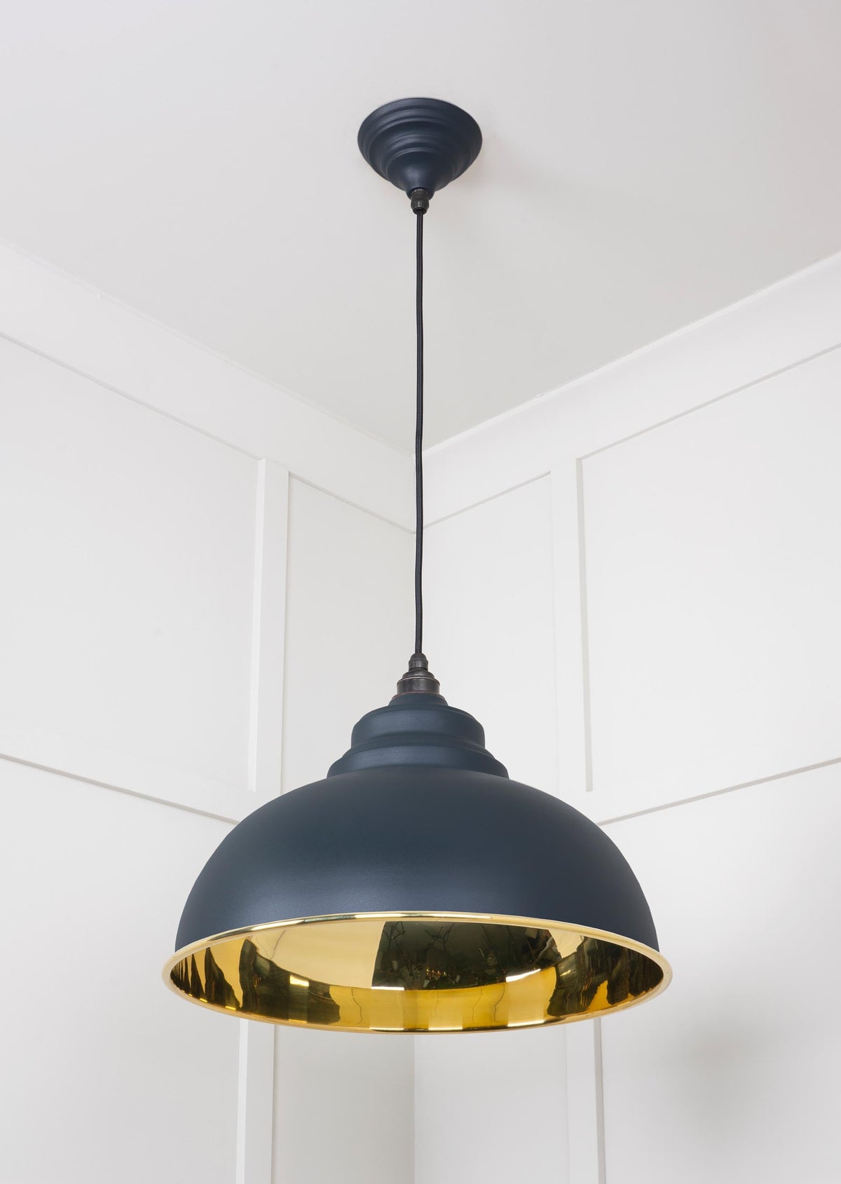Smooth Brass Harborne Pendant by From The Anvil