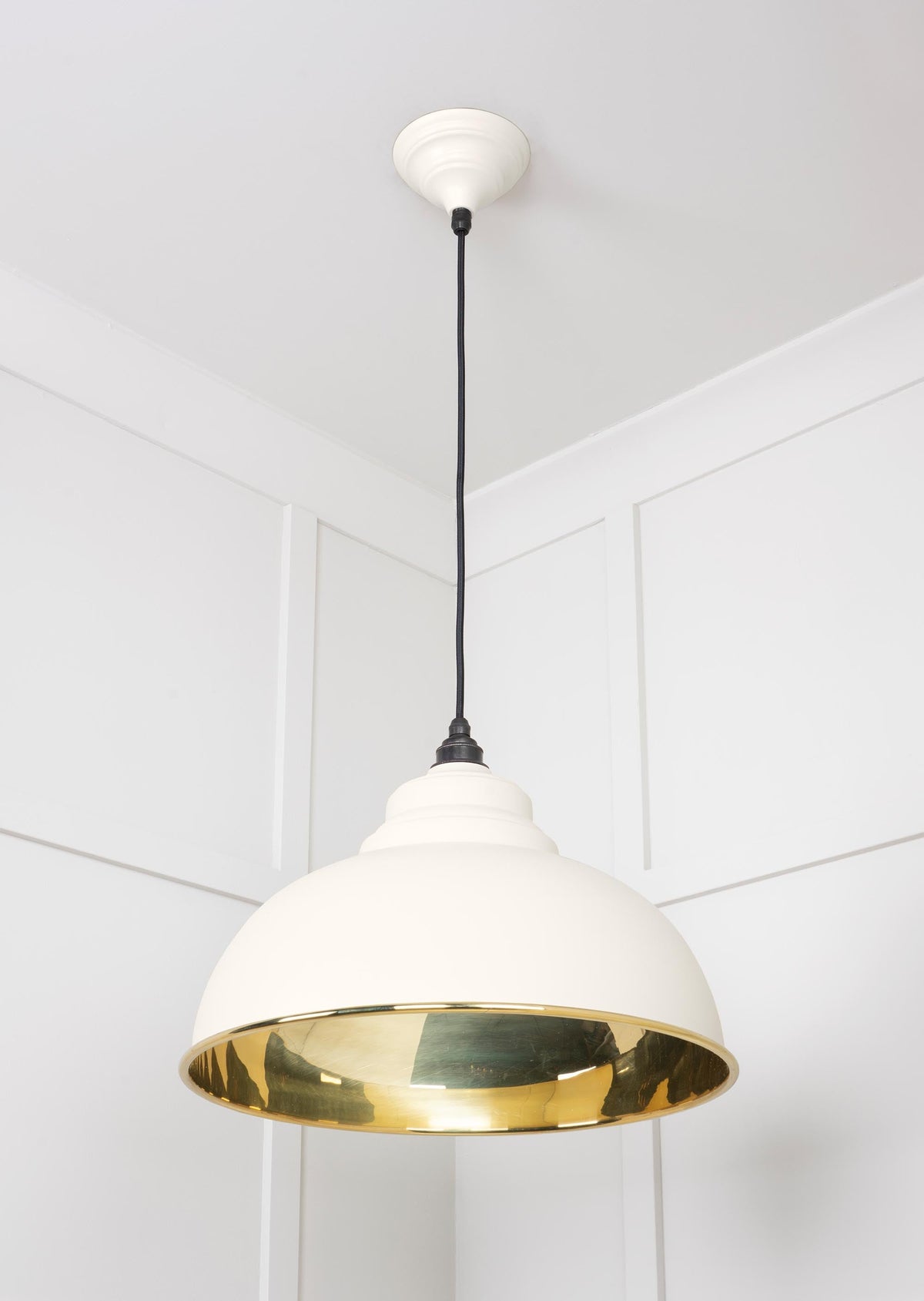 Smooth Brass Harborne Pendant by From The Anvil