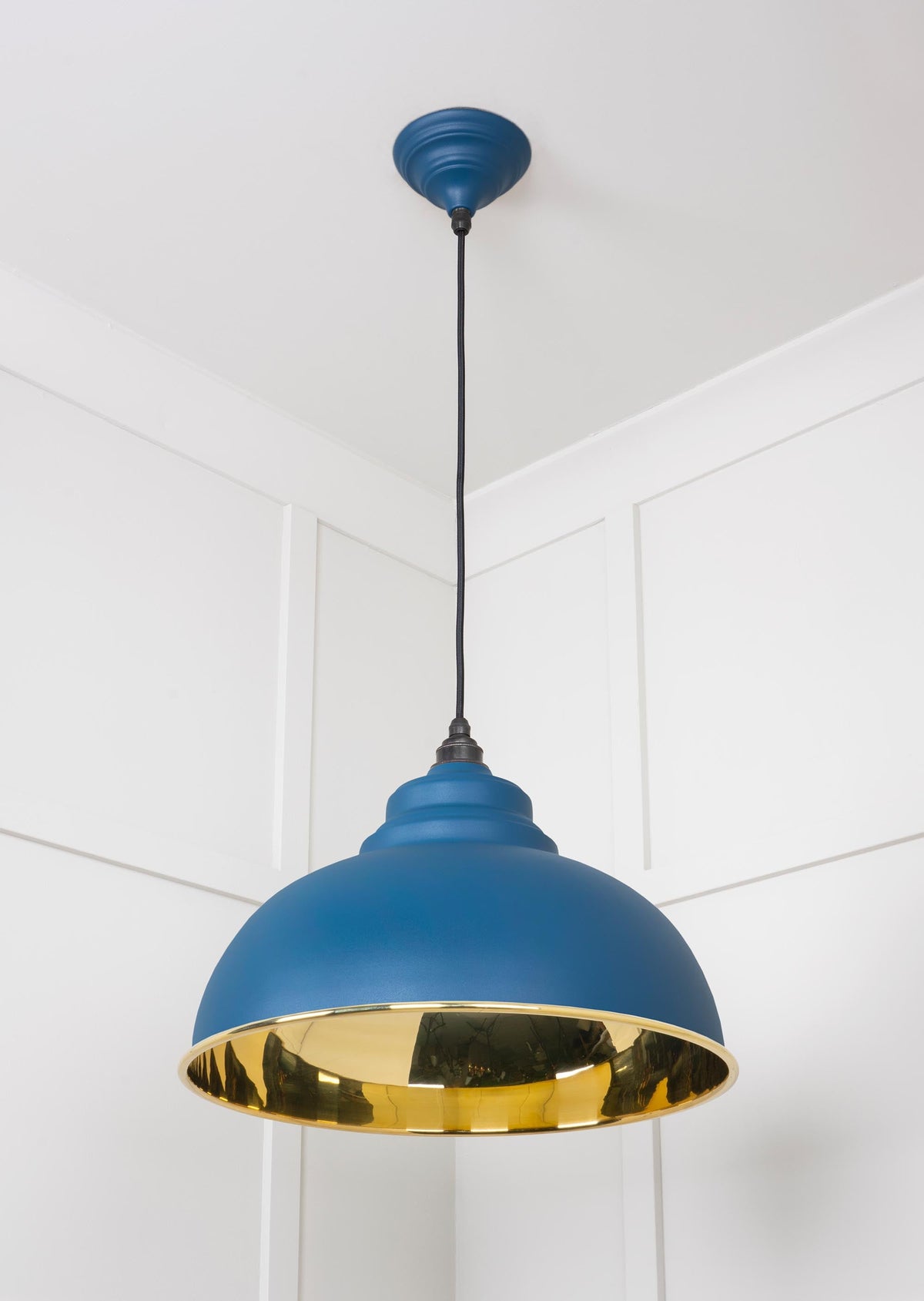 Smooth Brass Harborne Pendant by From The Anvil