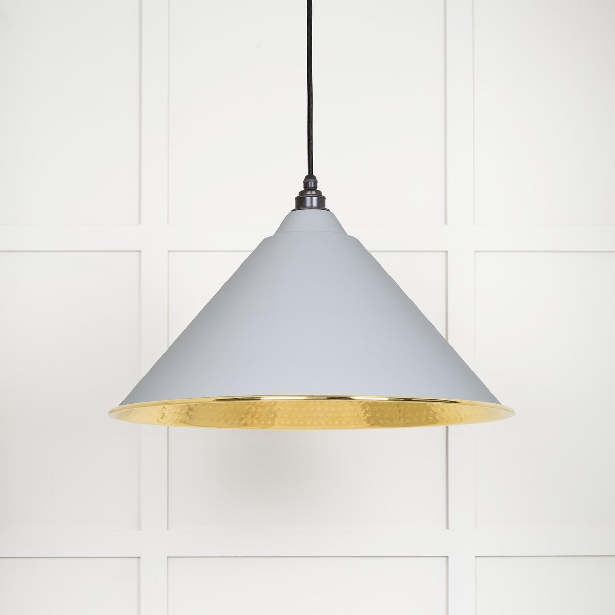 Hammered Brass Hockley Pendant by From The Anvil