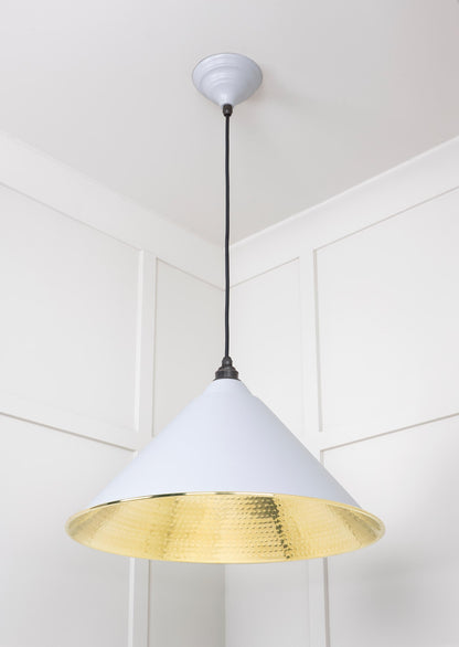 Hammered Brass Hockley Pendant by From The Anvil