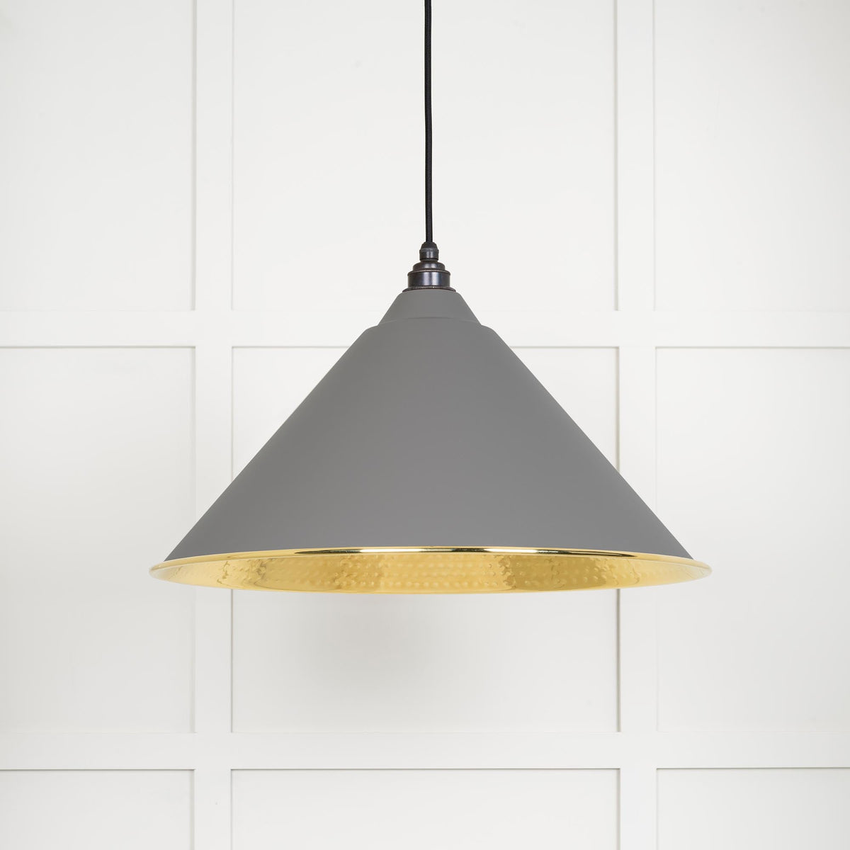 Hammered Brass Hockley Pendant by From The Anvil