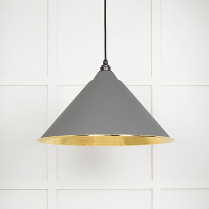 Hammered Brass Hockley Pendant by From The Anvil