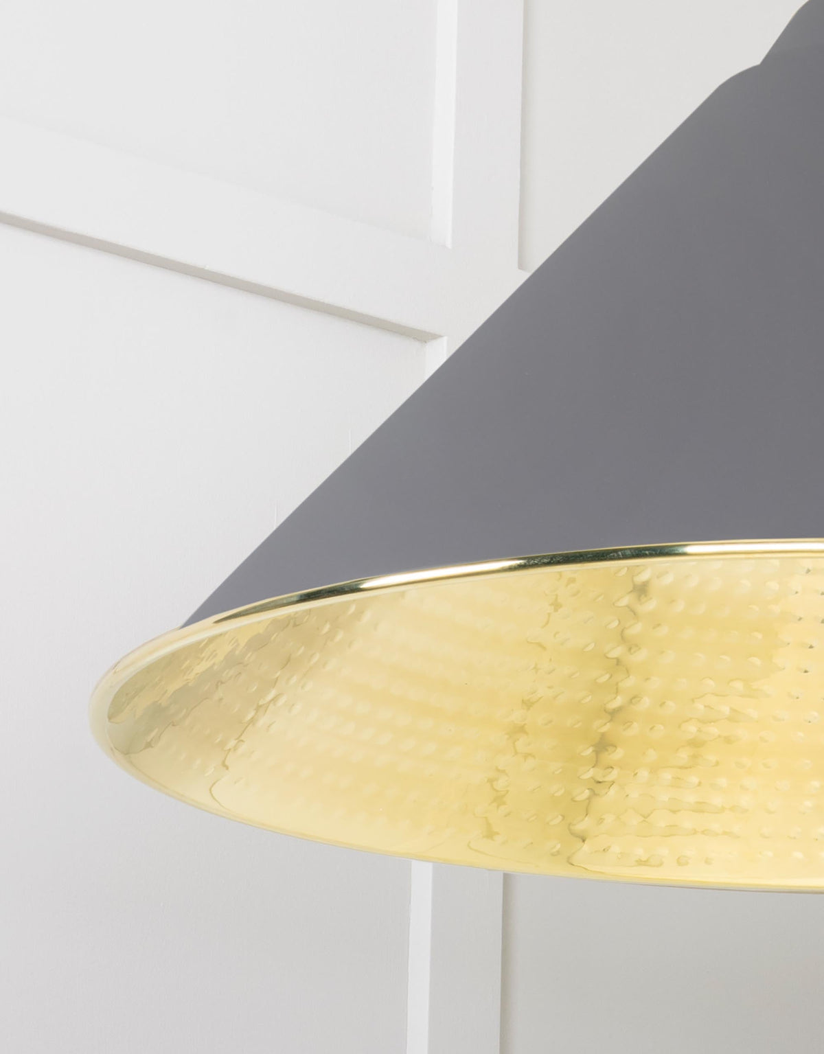 Hammered Brass Hockley Pendant by From The Anvil