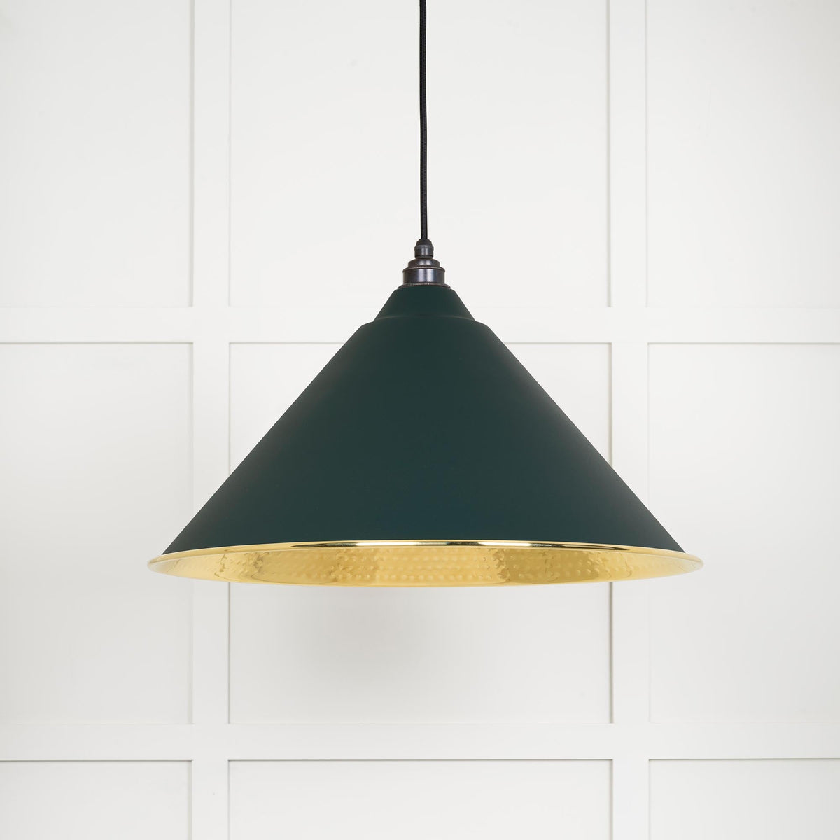 Hammered Brass Hockley Pendant by From The Anvil