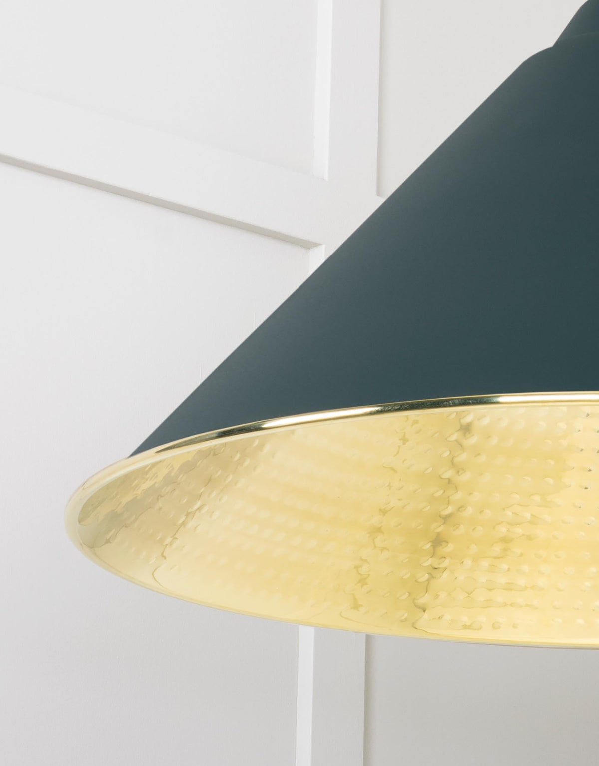 Hammered Brass Hockley Pendant by From The Anvil
