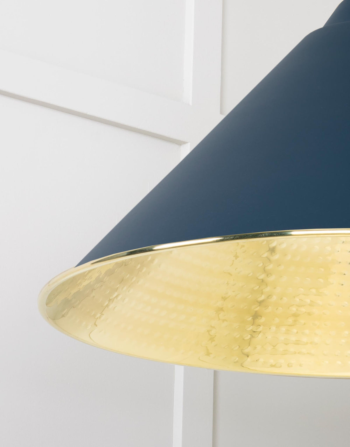Hammered Brass Hockley Pendant by From The Anvil
