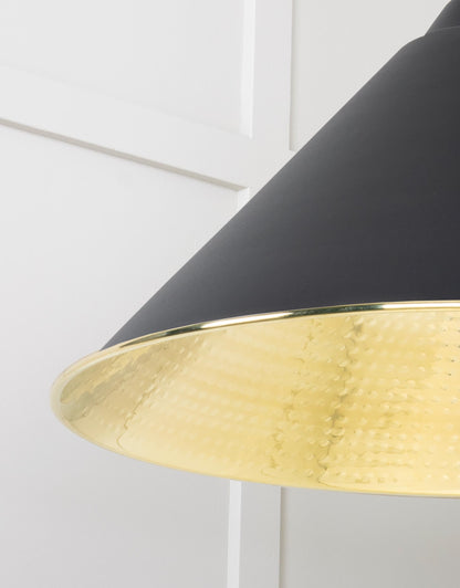 Hammered Brass Hockley Pendant by From The Anvil