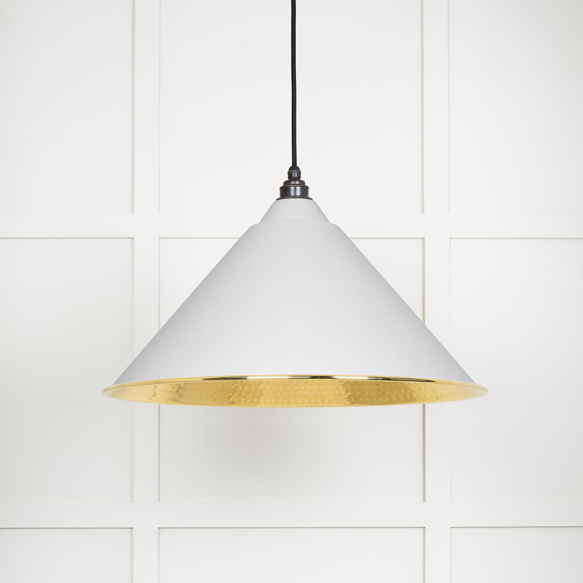 Hammered Brass Hockley Pendant by From The Anvil