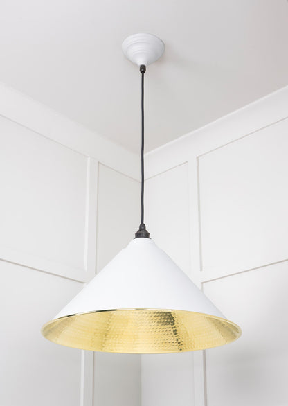 Hammered Brass Hockley Pendant by From The Anvil