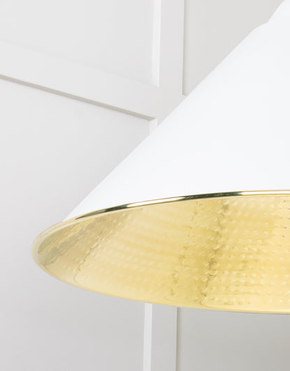 Hammered Brass Hockley Pendant by From The Anvil