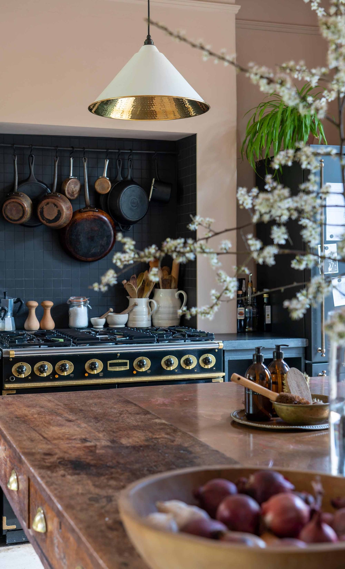 Hammered Brass Hockley Pendant by From The Anvil