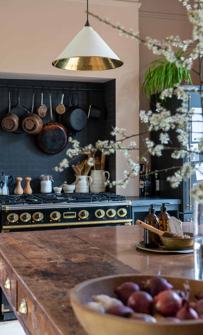Hammered Brass Hockley Pendant by From The Anvil