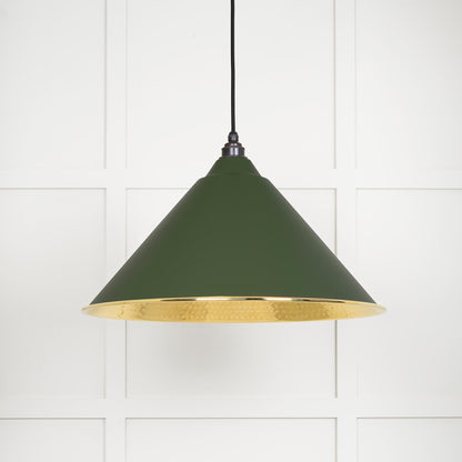 Hammered Brass Hockley Pendant by From The Anvil