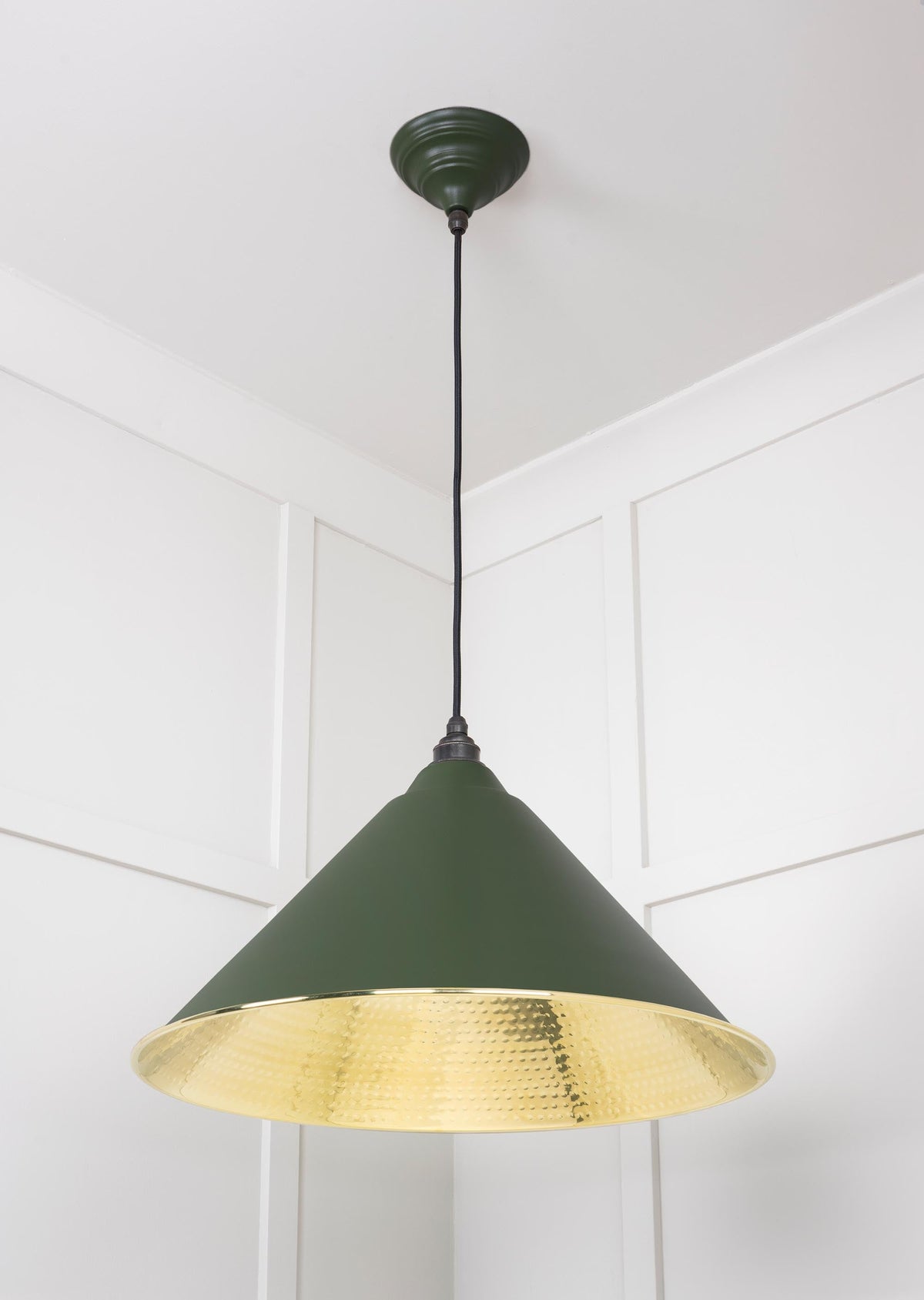 Hammered Brass Hockley Pendant by From The Anvil