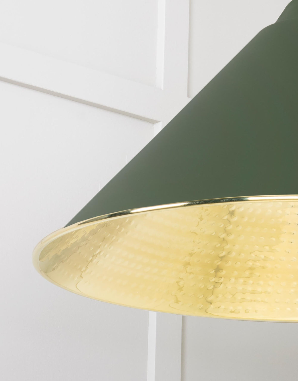 Hammered Brass Hockley Pendant by From The Anvil