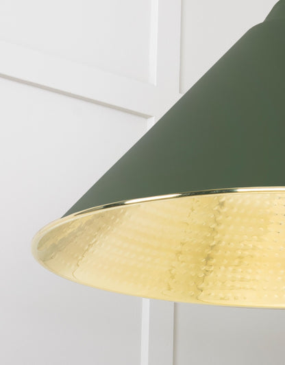 Hammered Brass Hockley Pendant by From The Anvil
