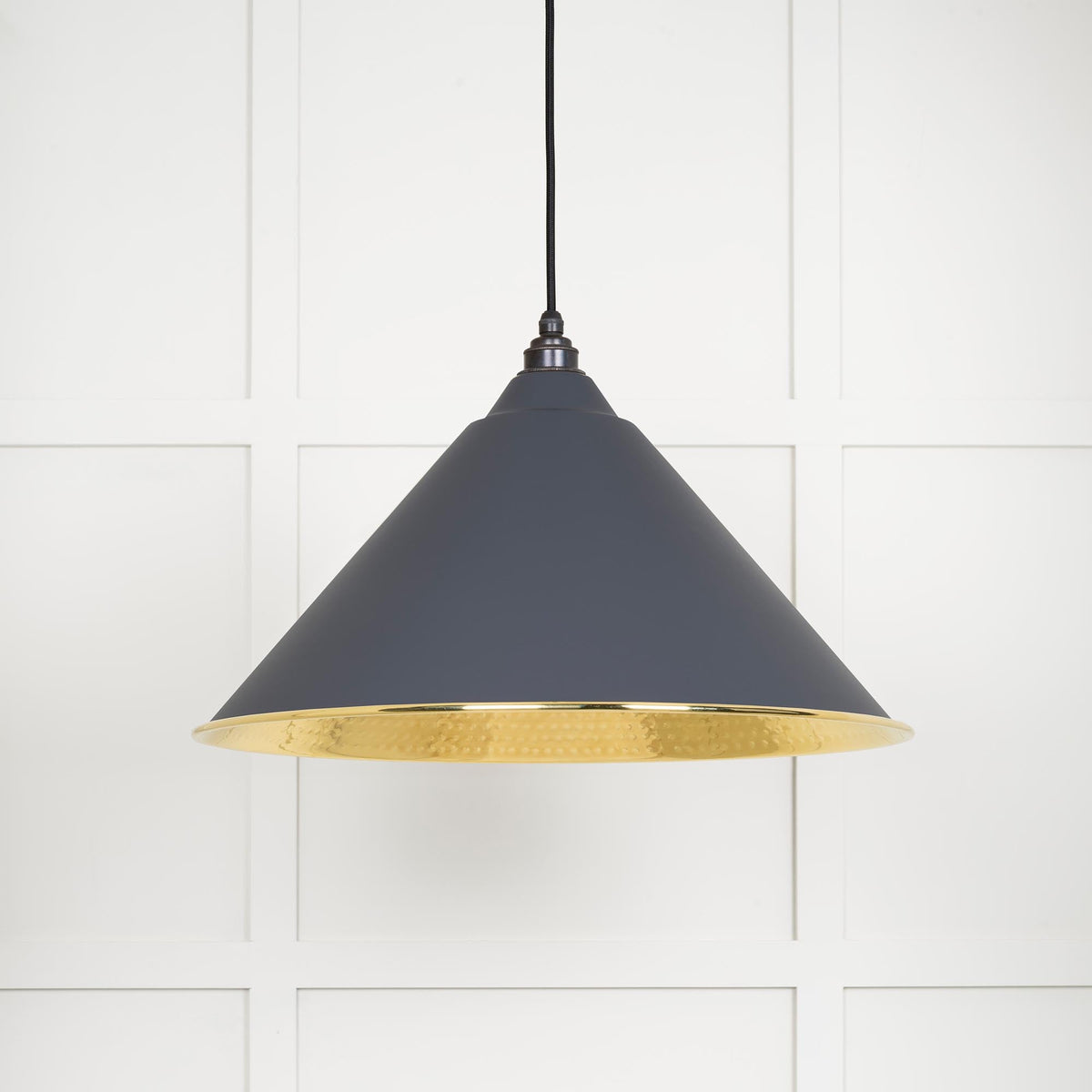 Hammered Brass Hockley Pendant by From The Anvil