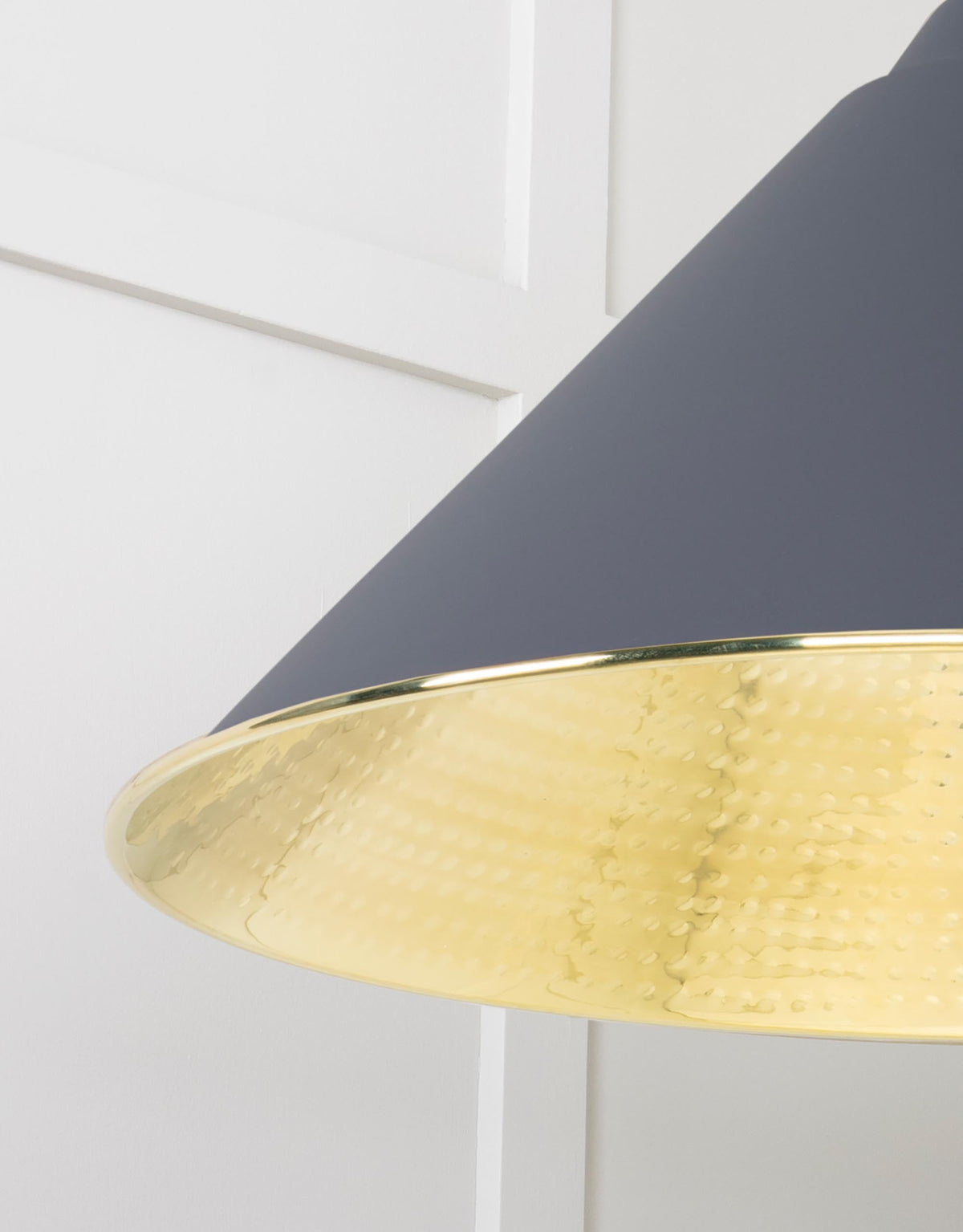 Hammered Brass Hockley Pendant by From The Anvil