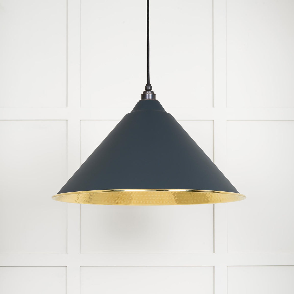 Hammered Brass Hockley Pendant by From The Anvil