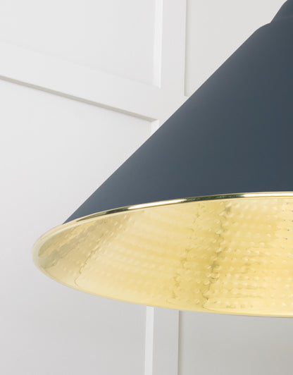 Hammered Brass Hockley Pendant by From The Anvil