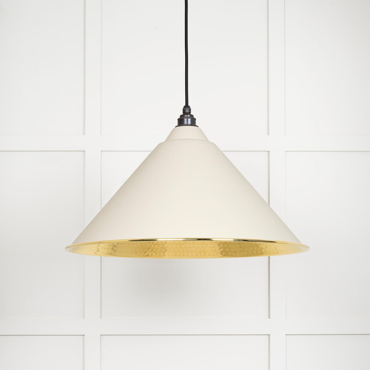 Hammered Brass Hockley Pendant by From The Anvil