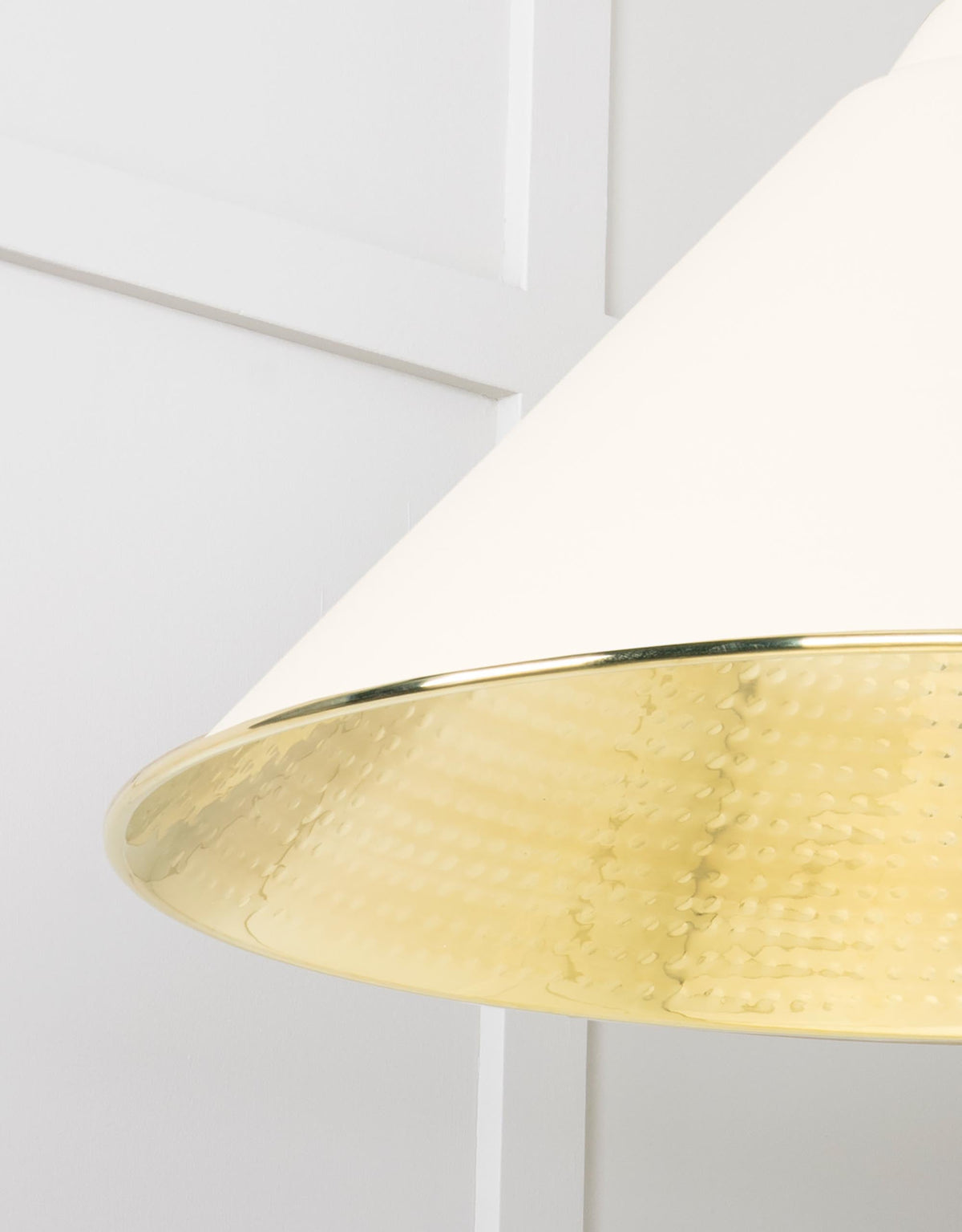 Hammered Brass Hockley Pendant by From The Anvil