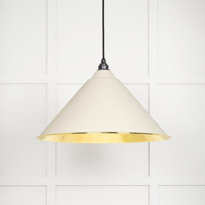 From The Anvil's Hammered Brass Hammered Brass Hockley Pendant