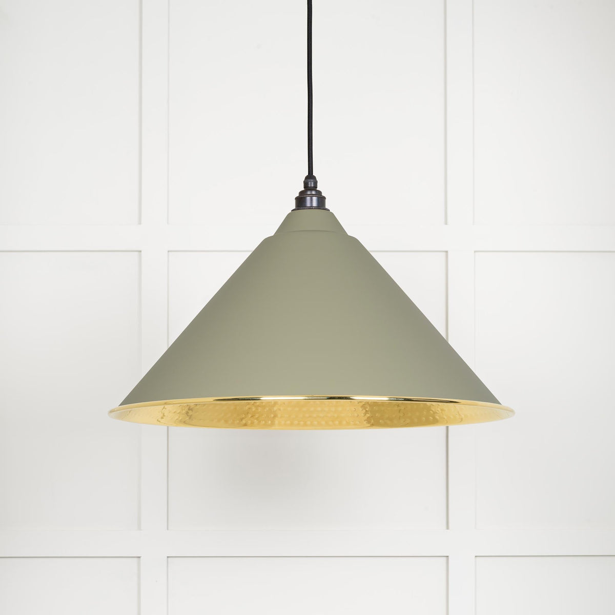 Hammered Brass Hockley Pendant by From The Anvil