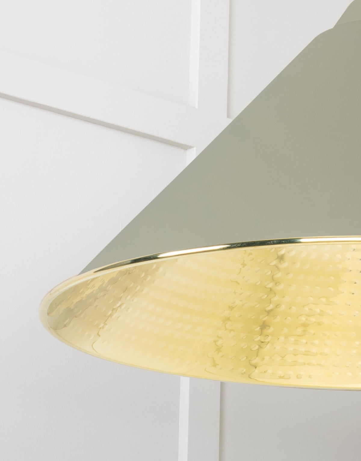 Hammered Brass Hockley Pendant by From The Anvil