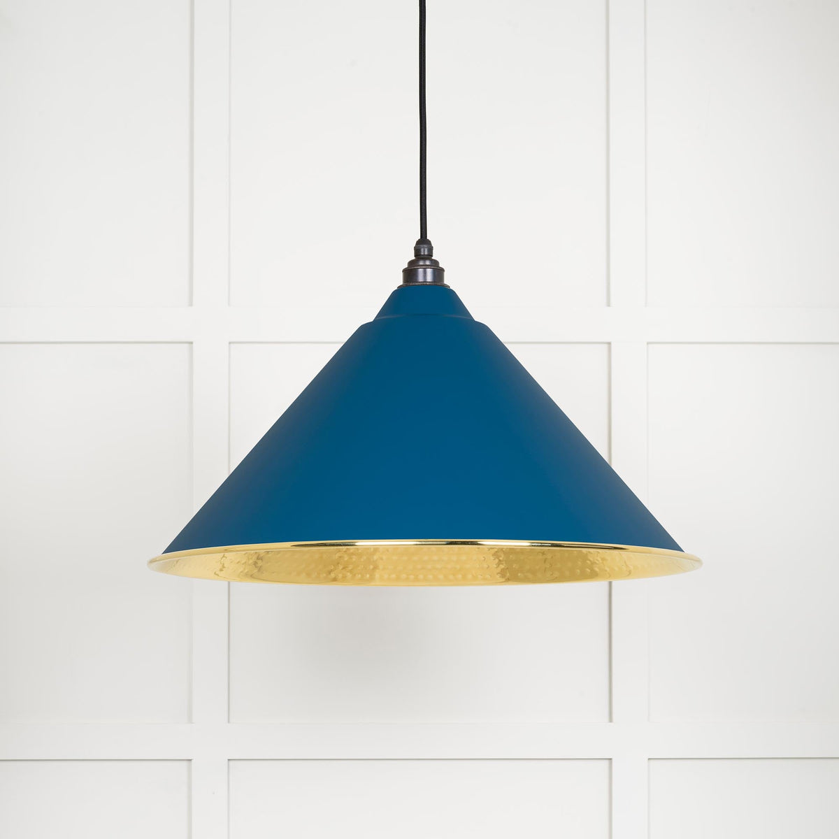 Hammered Brass Hockley Pendant by From The Anvil