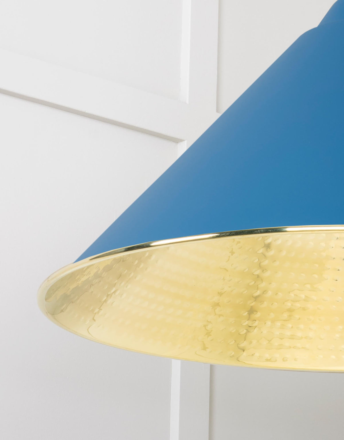 Hammered Brass Hockley Pendant by From The Anvil