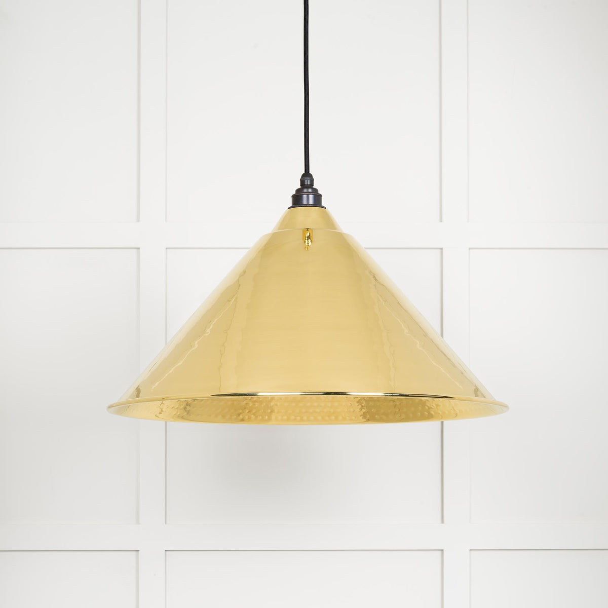 Hammered Brass Hockley Pendant by From The Anvil