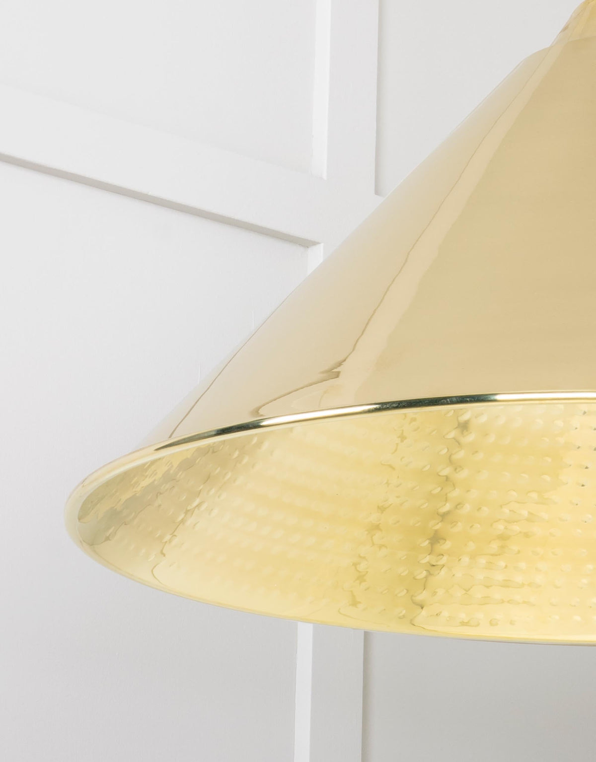 Hammered Brass Hockley Pendant by From The Anvil