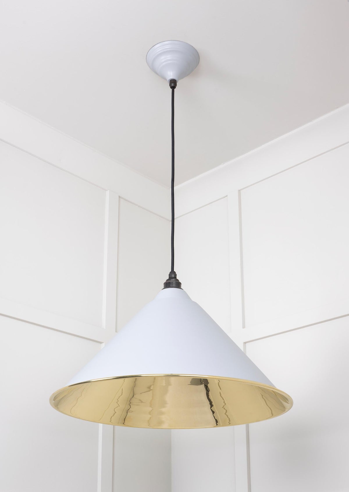 Smooth Brass Hockley Pendant by From The Anvil
