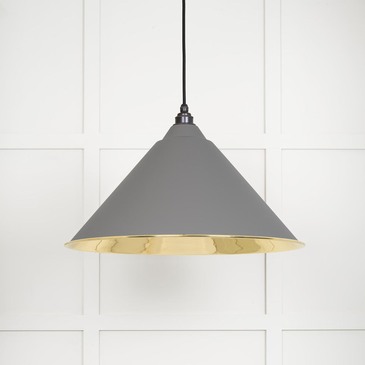 Smooth Brass Hockley Pendant by From The Anvil