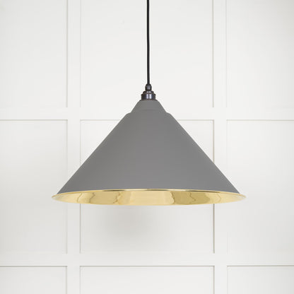 Smooth Brass Hockley Pendant by From The Anvil