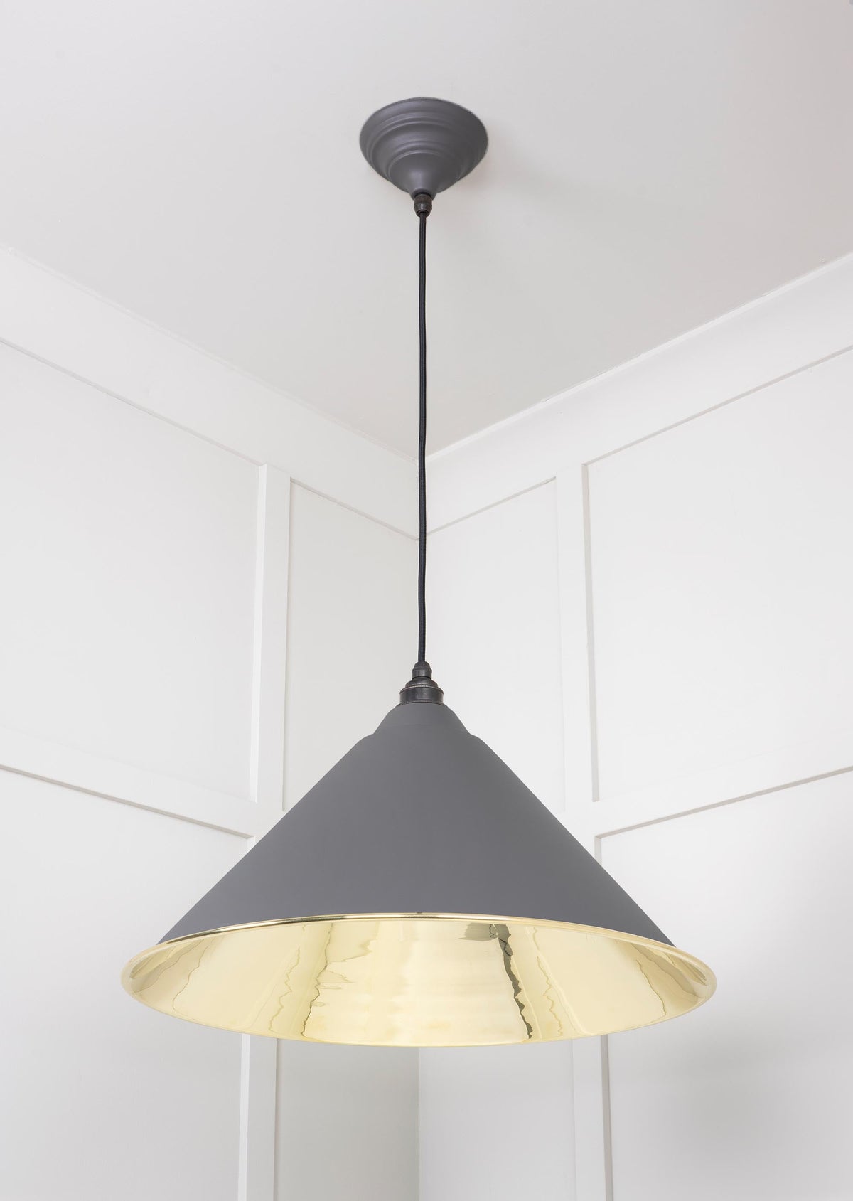 Smooth Brass Hockley Pendant by From The Anvil