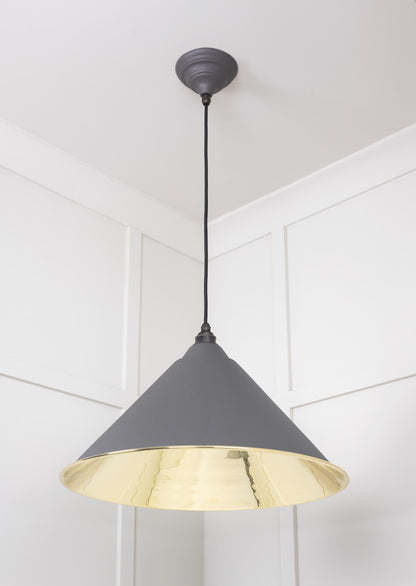 Smooth Brass Hockley Pendant by From The Anvil